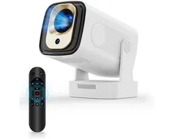 Mini Beamer - 4K ondersteuning - mini projector - draagbare beamer - projector / beamer - Geïntegreerd Android 12.0 systeem - Screen mirroring smartphone - Home cinema