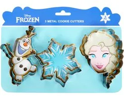 Formes à emporte-pièce Disney Frozen - Olaf Elsa cristal de glace / flocon de neige - 3 moules de cuisson - petits moules à découper - petits moules de cuisson - métal