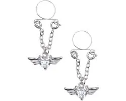 Pince - Bijou pincement indiscrets - Cintre de mamelon - Coeur transparent avec ailes