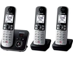 Panasonic KX-TG6863 Téléphone DECT Identification de l'appelant Noir, Argent