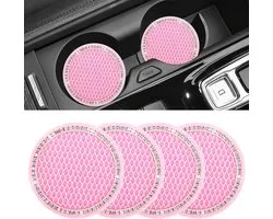 Set van 4 Universele Auto Coasters voor Bekerhouders - Antislip Drinkmatten en Interieuraccessoires voor Auto's, Ideaal voor Koffiemokken en Dranken