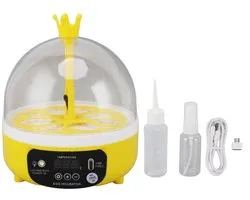 Automatic Temperature Humidity Control Mini Egg Incubator, Transparent Lid, Multifunctional Hatching, High Efficiency, Low Noise, Compact and Portable for (#12)