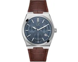 Gc Gc Prodigy Multi-Function Watch Boîtier Ton Argenté : 100% Acier Inoxydable | Bracelet : 100% Véritable Cuir 44 mm Z40003G7MF
