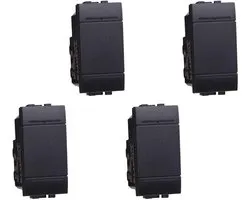 Series Frutti Socket Switch Compatible with Bticino Living Light Black (4 x Inverters)
