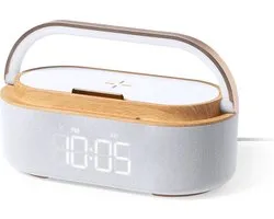 Digitale wekkerradio met draadloze oplader - bluetooth speaker met accu - Snoozefunctie - USB-C - Nachtlampje - dimbaar led display - cadeau voor mannen & vrouwen