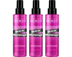 Redken - Quick Blowout Base de maquillage Spray - Protection thermique - Hairspray - 3 x 125 ml