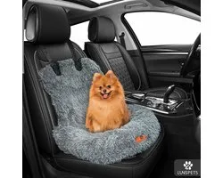 Lunspets Dog Basket Car - Siège auto pour chien - Panier auto pour chien - Siège auto pour chien - Incl. Ceinture de sécurité - Convient à toutes les voitures - Gris foncé