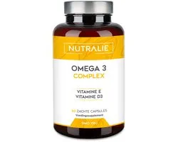 Nutralie Omega 3 2000mg - 60 Softgels - Hart & Bloedvaten Supplementen - Mannen en Vrouwen - Visolie met EPA & DHA, Vitamine E & D - 2 Maanden Voorraad