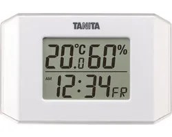 TANITA Hygrometer - Compact formaat - Japanse technologie Nauwkeurigheid - temperatuurmeter - inclusief magneet - klok - TT-574 Hygrometer