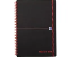 Notitieboek oxford black n' red a4 pp ruit - 5 stuks
