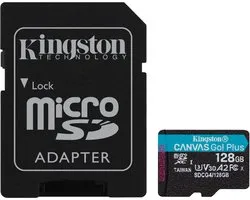 Carte microSDXC Canvas Go de Kingston Technology 128 Go Carte Plus Gen4 200 Mo/s A2 U3 V30 + adaptateur
