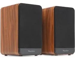 Boekenplank speakers - Audizio BS10 actieve speakerset - HiFi speakers met Bluetooth - 80W - Houtlook