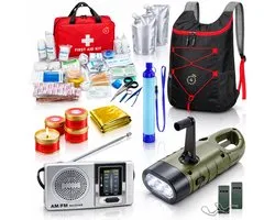 Twenty4seven® Ultimate Home Emergency Kit - Kit de Survie et kit de survie - Guerre, panne de courant et catastrophes - Inc. Radio d'urgence, filtre à eau, couverture d'urgence, Éclairage de secours , etc.