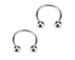 Fako Bijoux® - Circular Barbell Piercing - Hoefijzer - 10mm - Zilverkleurig - 2 Stuks