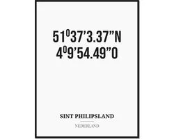 Poster/kaart SINT PHILIPSLAND met coördinaten