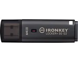 Kingston Technology IronKey 64GB Locker Plus 50 G2, FIPS 197, AES-256