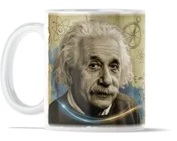 Albert Einstein Quote Mok - "Imagination is more important than knowledge" - Design met E=mc², Viool & Heelal - Inspirerend Natuurkunde Cadeau voor Hem: Creatieve Geesten Beta's & Wetenschappers - Motivatie voor Science Studenten & Denkers