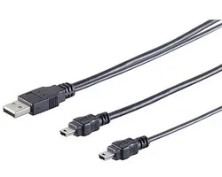 OneOne 0,22m Mini USB kabel. Laadkabel splitter. Stevig oplaadkabel snoer past op Nikon Digital SLR D2H, D2Hs, D2X, D2Xs, D3, D3s, D3X, D4, D4s, D40, D40X, D50, D60, D70, D70s, D80, D90, D100, D200, D300, D300s, D600, D610