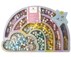 Sycomore houten kralen speelgoed regenboog creatief knutselen.