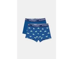 Woody - Duopack Boxers - Bleu foncé + print caméléon - 12 ans