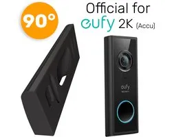 Made for EUFY - Universele 90° Hoekbeugel wig voor slimme camera deurbel // Zwart Kunststof // Inclusief schroeven // Geschikt voor Slim T8220 / Dual T8213 / E340 T8214 / 2K Wired T8200 / 2K Wireless T8210