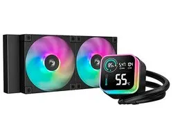 DeepCool LQ240 - Vloeistofkoelsysteem processor - Afmeting radiator: 240mm - voor Intel LGA: 1851, 1700, 1200, 115x - AMD AM5, AM4 - 2x FD12 ARGB Fans - zwart