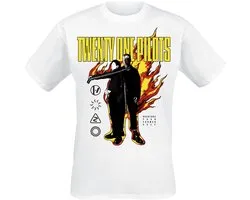 Twenty One Pilots On Fire Heren T-shirt - wit - S