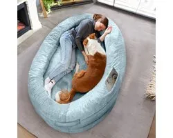 Human Dog Bed - Groot Zitzakbed voor Volwassenen - Hondenbed Voor Mensen - Perfect voor Ontspanning, Lezen en Chillen - Blauw - 172*89*25 cm