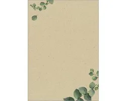 Papier design Sigel - A4 - Motif Eucalyptus - recto verso - papier herbe 100g - 100 feuilles - SI-DP615