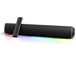 CREATIVE Sound Blaster GS5 RGB Gaming Soundbar met SuperWide-technologie, aangedreven via adapter, tot 60 W piekvermogen, Bluetooth 5.3, optische ingang, hoofdtelefoonuitgang voor pc en tv