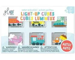Glo Pals - light up cubes - Badspeelgoed - Sensory play - Auto - Voertuigen - 6 stuks