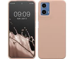 kwmobile coque de téléphone compatible avec Motorola Moto G34 5G - Coque avec revêtement en silicone - Coque pour smartphone en vieux rose