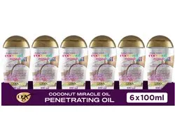 x6 OGX Extra Strength Damage Huile pénétrante miracle à la noix de coco 100 ml