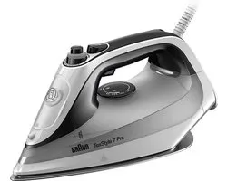 Braun TexStyle 7 Pro SI7149WB Fer à repasser à sec ou à vapeur EloxalPlus soleplate 2900 W Noir, Blanc