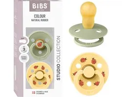 BIBS Colour Fopspeen - 18-48 mnd - 2-pack - Rond - Sage/Pale Butter