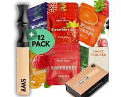 SWF Airvaper - Vape - Incl. 6 Saveurs - Arrêter de Fumer - Alternative aux Patchs Nicotiniques - Fidget Toys - Anti Stress - Collier de Respiration