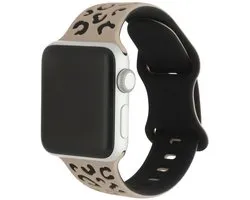 Bracelet en silicone léopard Wild 123watches - marron clair noir - 44, 45, 46 et 49 mm - Convient pour Apple Watch 1/2/3/4/5/6/7/8/9/10/SE/ Ultra