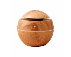 BOECK - Aroma Diffuser Chêne Clair – Diffuseur d'Huiles Essentielles Ultrasonique avec LED & USB – Diffuseur de Parfum Aspect Bois pour la Maison – Air Humidifier Aromathérapie - Huile Parfumée pour la Maison
