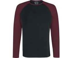R.E.D. Rock-Engineered Design Zwart-rood shirt met lange mouwen - Heren - L