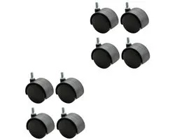 EXCEART 2 Sets Unique Home Office Chair Wheels M8 Replacement Wheels Locking for Computer Chairs 4 Pieces * 2