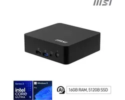 MSI Cubi NUC AI+ 3MG-004EU Copilot+ PC Intel Core Ultra 5 322 16 GB DDR5-SDRAM 512 GB SSD Windows 11 Pro Mini PC Zwart