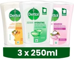 Dettol No-Touch Navulling - Aloe Vera - Extra Care Honey & Sheabutter - Sheabutter - 250ML x 3