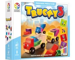 SmartGames Trucky 3 - Logisch Denkspel & Speelgoedauto's - 48 Educatieve puzzelopdrachten - Solospel voor Kleuters - Vanaf 3 Jaar