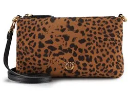 PINKO Flat Horizontal Schoudertas Leer 20 cm - Dames - stampa macula