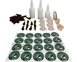MGM Trading - Hydroponic Kweekset - 120 Stuks, Inclusief 30 Seed Pod Manden, 30 Isolatie Deksels, 30 Plant Grow Sponzen en 30 Hydroponische Plant Labels.