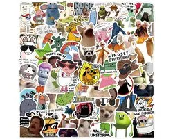 100 Delige Set Grappige en Populaire Meme Stickers - Vinyl voor Laptop, Scooter en Meer