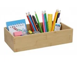 Gerimport Lade organizer - bamboe hout - 15 x 30 x 7 cm - bakje - kast sorteerbakje