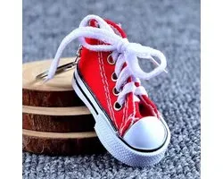Funny mini sneaker keychains canvas high shoes key ring for ladies handbag car keys accessories charms gifts - ShopVlot
