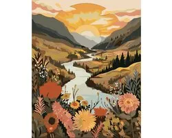 Untamed - Paint by numbers - Creatieve hobby voor volwassenen - Ontspanning thuis - River at Golden Hour