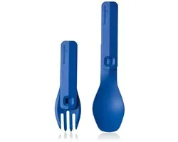 Human Gear - GoBites DUO Click - Herbruikbaar - lichtgewicht - Bestek - Blue - campingbestek